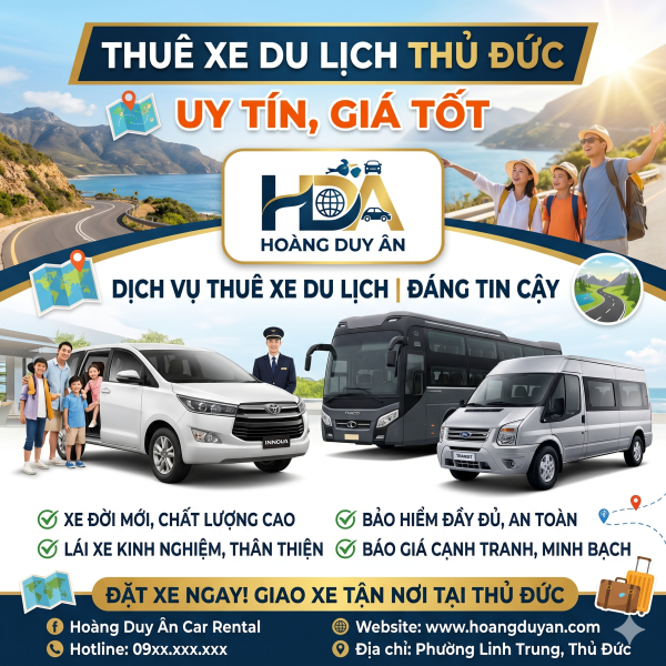 Dịch Vụ Cho Thuê Xe Hoàng Duy Ân: Giải Pháp Di Chuyển Hoàn Hảo Cho Mọi Hành Trình Tại TP. Hồ Chí Minh