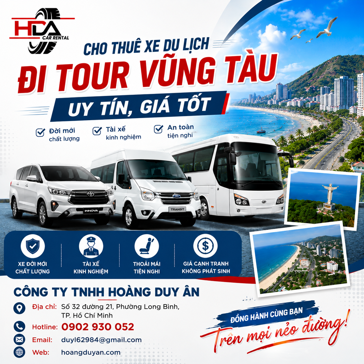 cho thuê xe du lịch đi tour Vũng Tàu