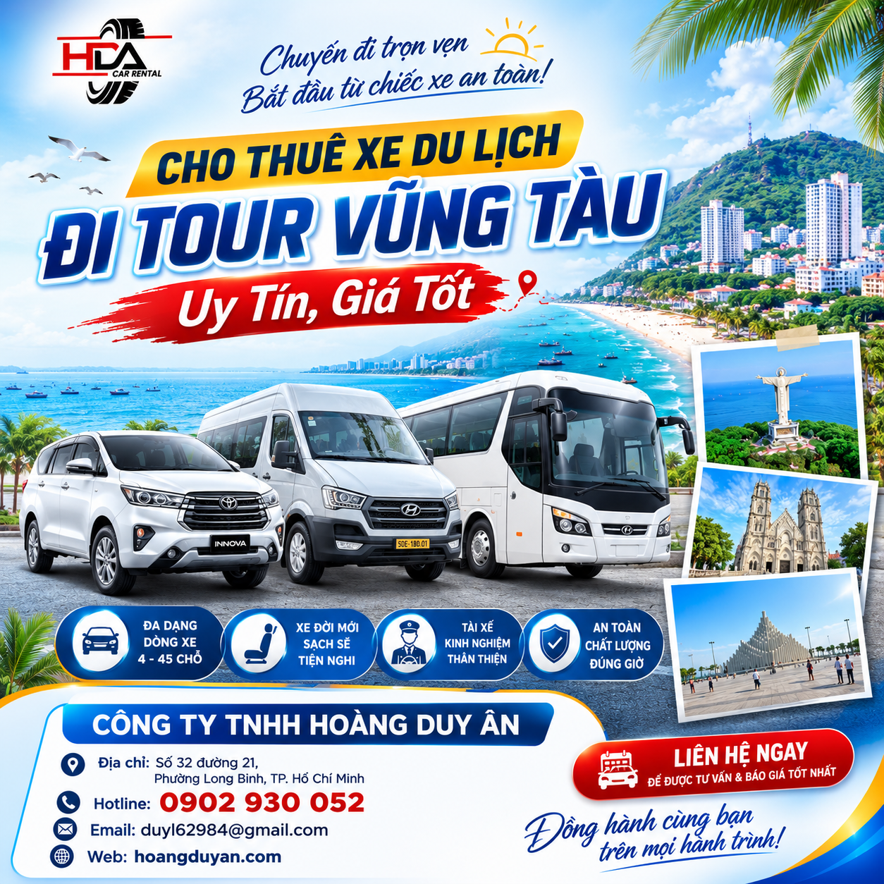 cho thuê xe du lịch đi tour Vũng Tàu